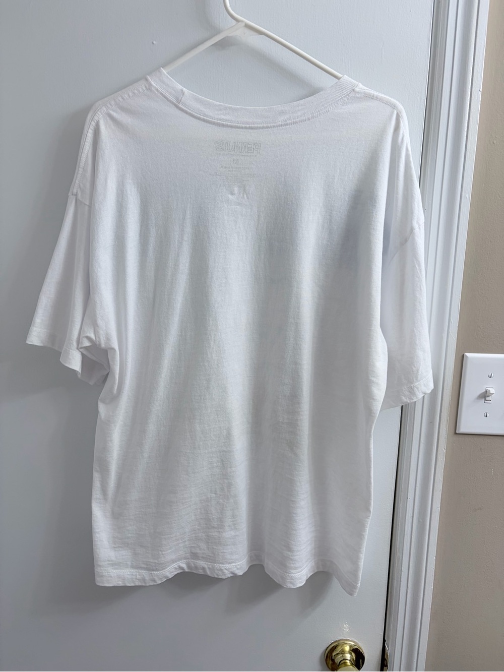 Peanuts Oversized White Tee with Light Blue & Pastel Paris Print - Picture 5 of 6